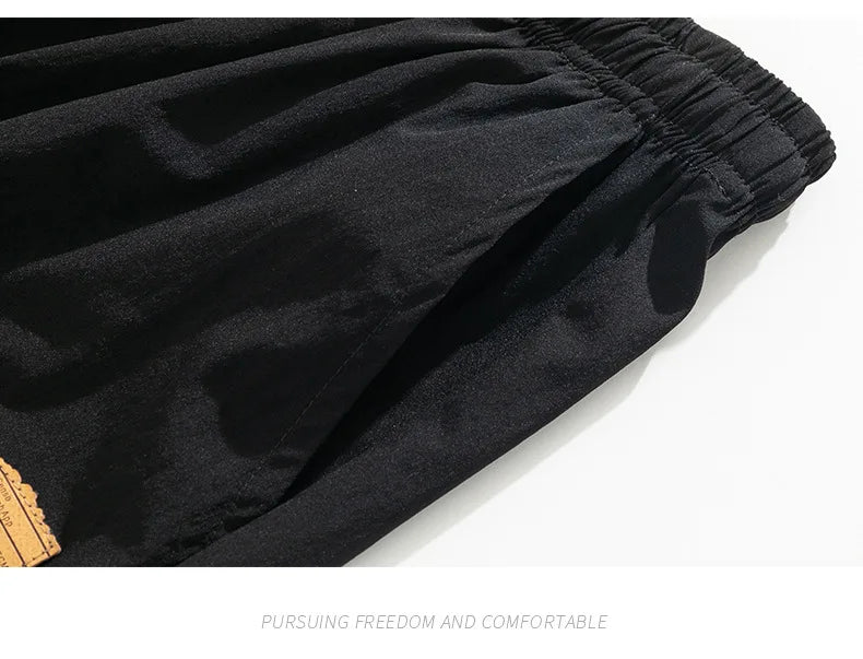 Spring Autumn Men's Clothing Drapey Wide-leg Pants, Loose Sports Pants Trendy Straight-leg Casual Trousers