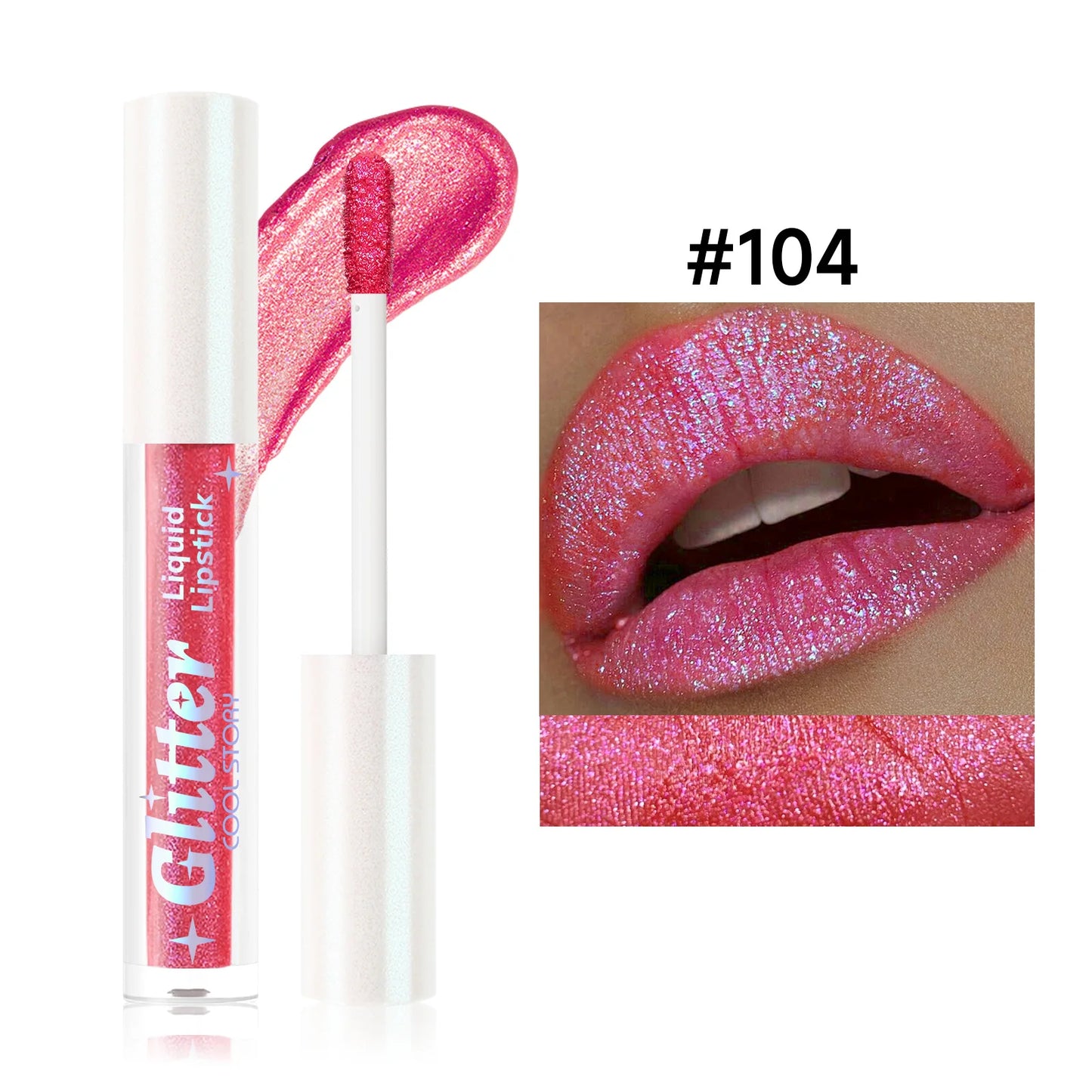 1PC Sexy Color Glitter Lipstick Flash Lasting Easy Color Diamond Lip Tint Shiny Metallic Lip Makeup Gifts for Women Cosmetics