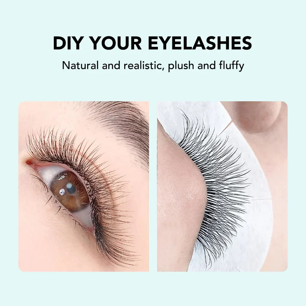 NATUHANA Camellia 3D/4D/5D W-Shape Lashes C/D/L/LU Curl Premade Fan Eyelashes Extension Soft Lightweight Eyelash For Wholesale