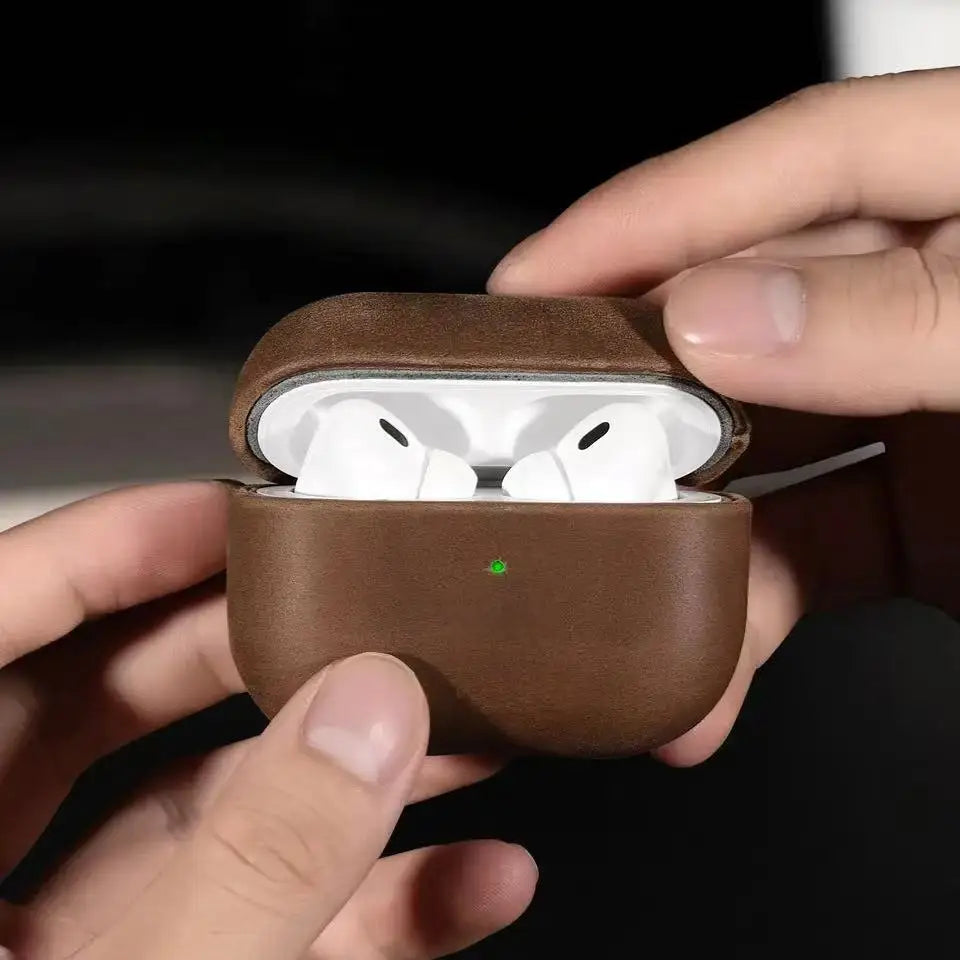 VEX Crazy Horse Genuin Leather Case For Airpods Pro 3 2 Pro3 Retro Cowhide Cover for AirPods Pro 4 Pro 3 2 Luxury Headset Cases