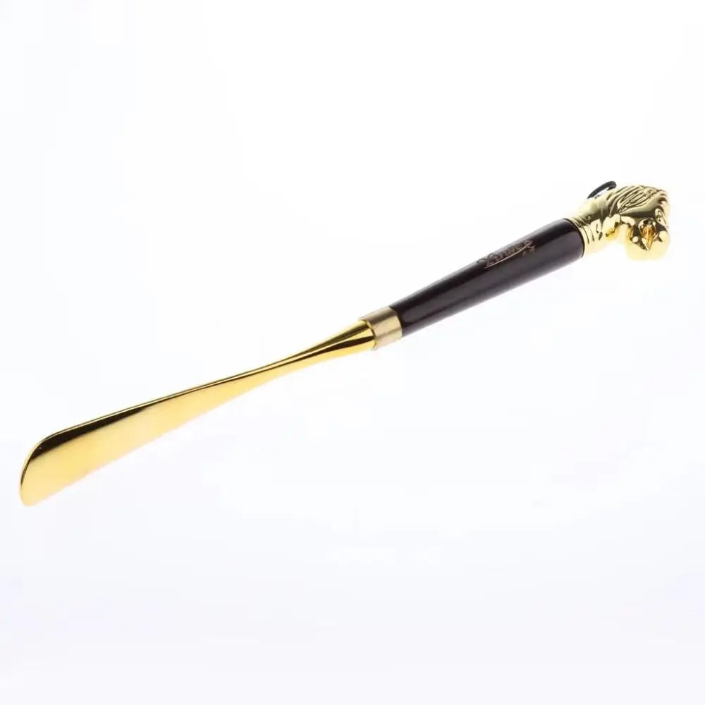 Shoe Wearer 32cm Metal Shoe Horn Long Handheld Wood Handle Shoehorn Durable Shoes Wearing Tool Portable Shoe Lifter Gift