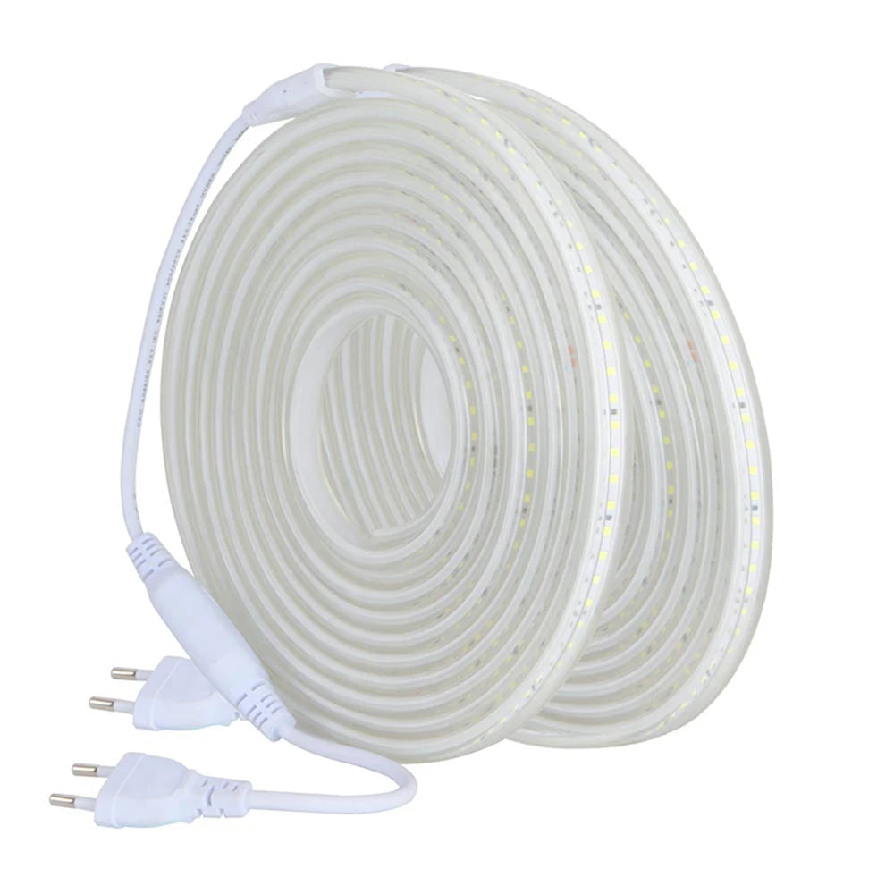 LED Strip AC 220V IP67 Waterproof 2835SMD 120leds/m Commercial Rope Light Flexible Ribbon DIY Christmas Holiday Home Decor Tape