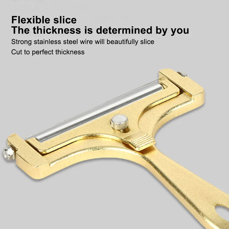 Cheese Slicer & Cheese Cutter - Adjustable Stainless Steel Wire Cheese Cutter With 4 Extra Wires