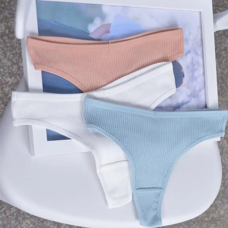 Ladies thong cotton comfortable underwear sexy panties low waist young girl thong solid color  lingerie shorts Woman clothes