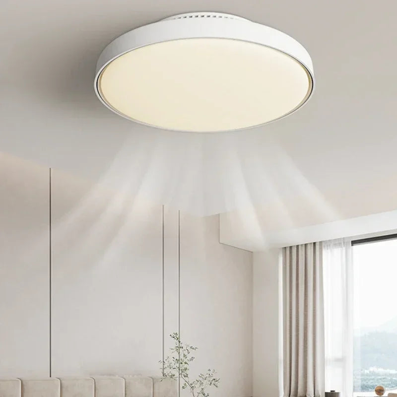 Modern Silent Living Room Bedroom Kitchen Office Ceiling Light  Ceiling Fan Light Flush Mount Bladeless Fan Lamp Remote Control