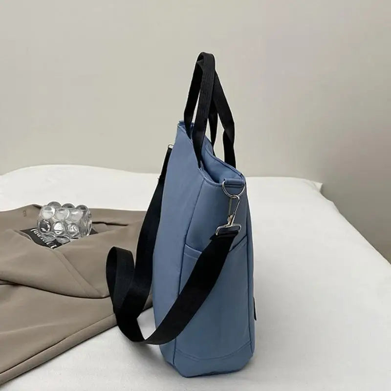 New Casual Tote Large Capacity Shoulder Bag Nylon Waterproof Canvas Handbag Simple Fashion Messenger Bags For Schoolgirl