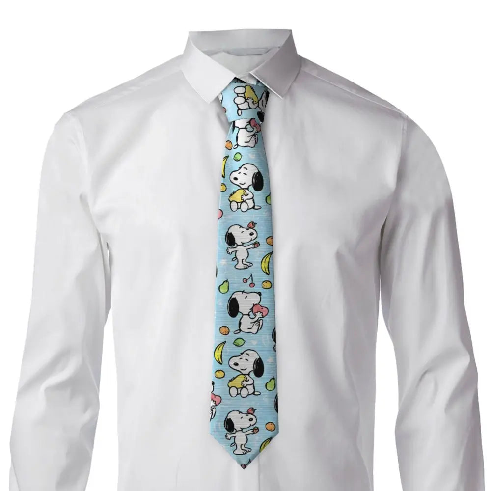 Snoopys & Woodstock Smile Giggle Laugh Neckties Silk 8 cm Neck Tie for Mens Shirt Accessories Cravat Wedding Accessories Office
