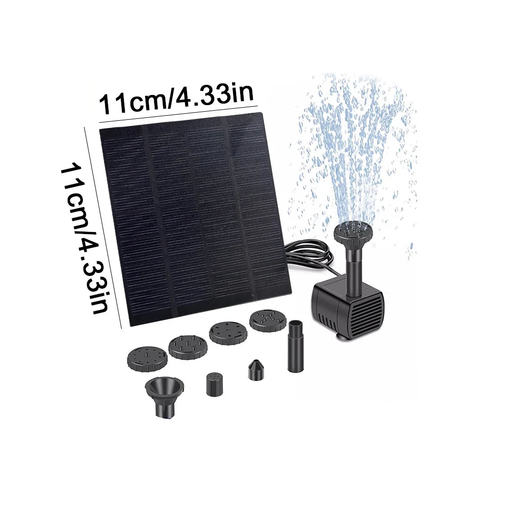 Solar Water Fountain Pump with Nozzles Solar Powered Fountain Water Pump Solar Fountain for Garden Pool Pond Aquarium Fountain
