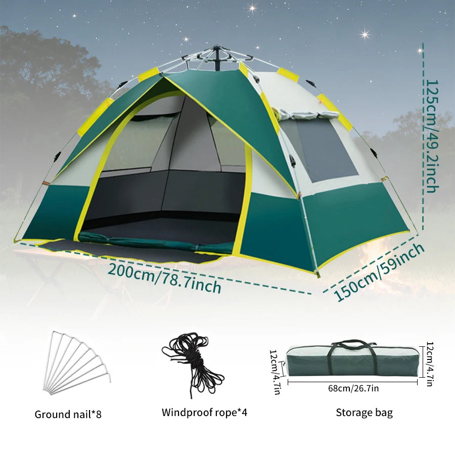 Instant Tent,Instant Pop Up Tents,Easy and Quick Setup Camping Tent,Windproof Waterproof with Rainfly for Outdoor Camping/Hiking