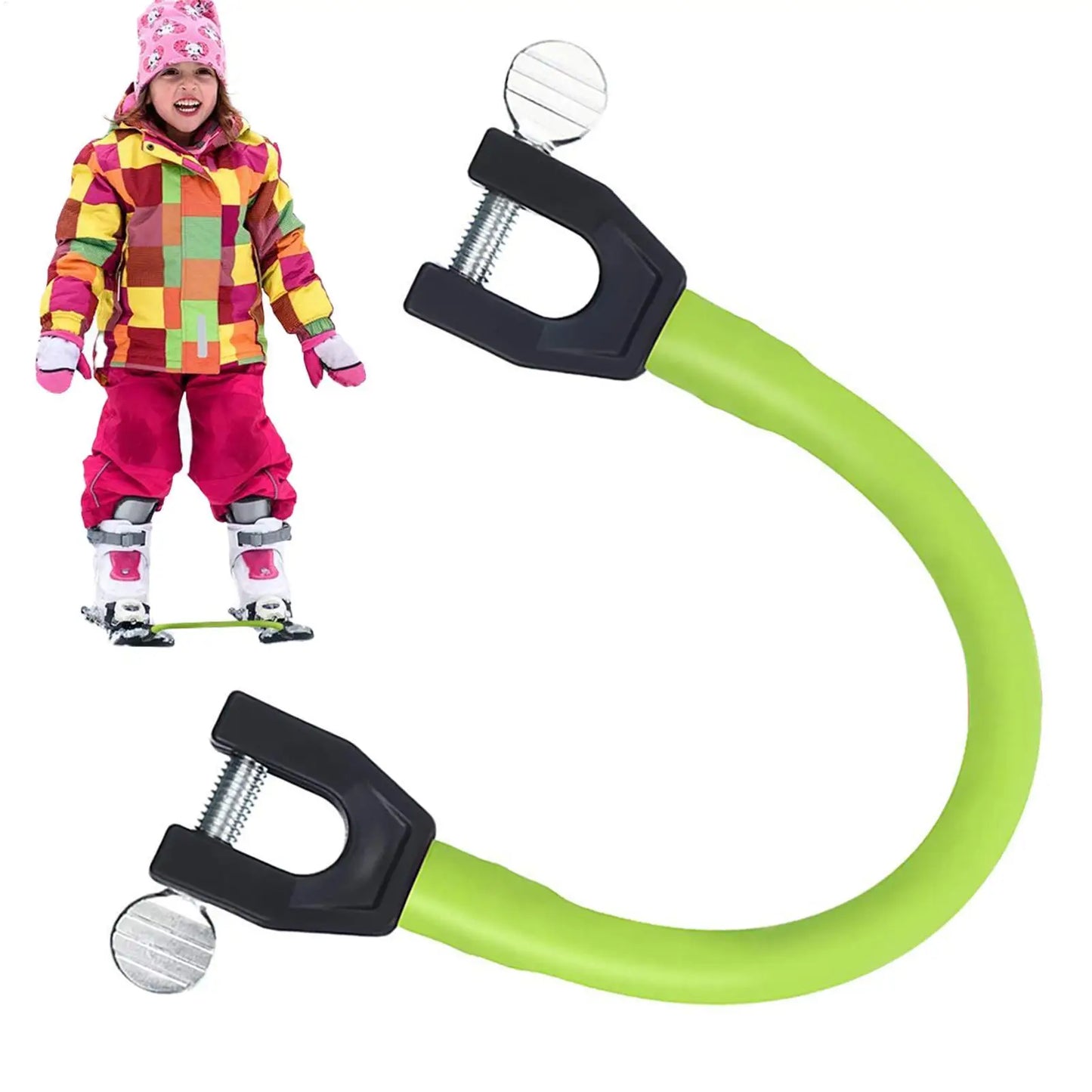 Snowboard Connector Stainless Steel Ski Trainer Easy Snow Ski Training Tools Ski Practice Aid for Beginners Kids Adults