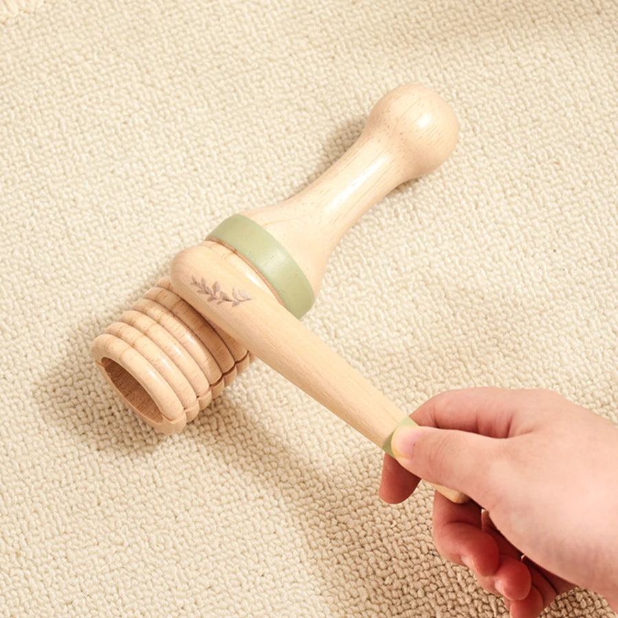 Kids Wooden Montessori Toys Musical Instruments Rattle Toys Wooden Squirrel Percussion Instruments Preschool Educational Toys
