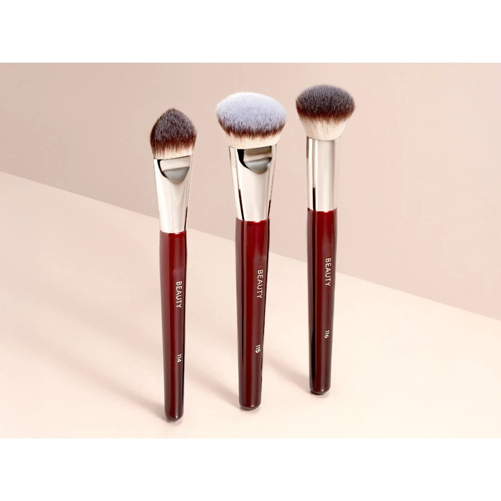 Core Complexion Trio Brush Set 3PC Face Brushes 116 Small Round Complexion 115 Contoured Foundation 114 Dual-Sided Concealer