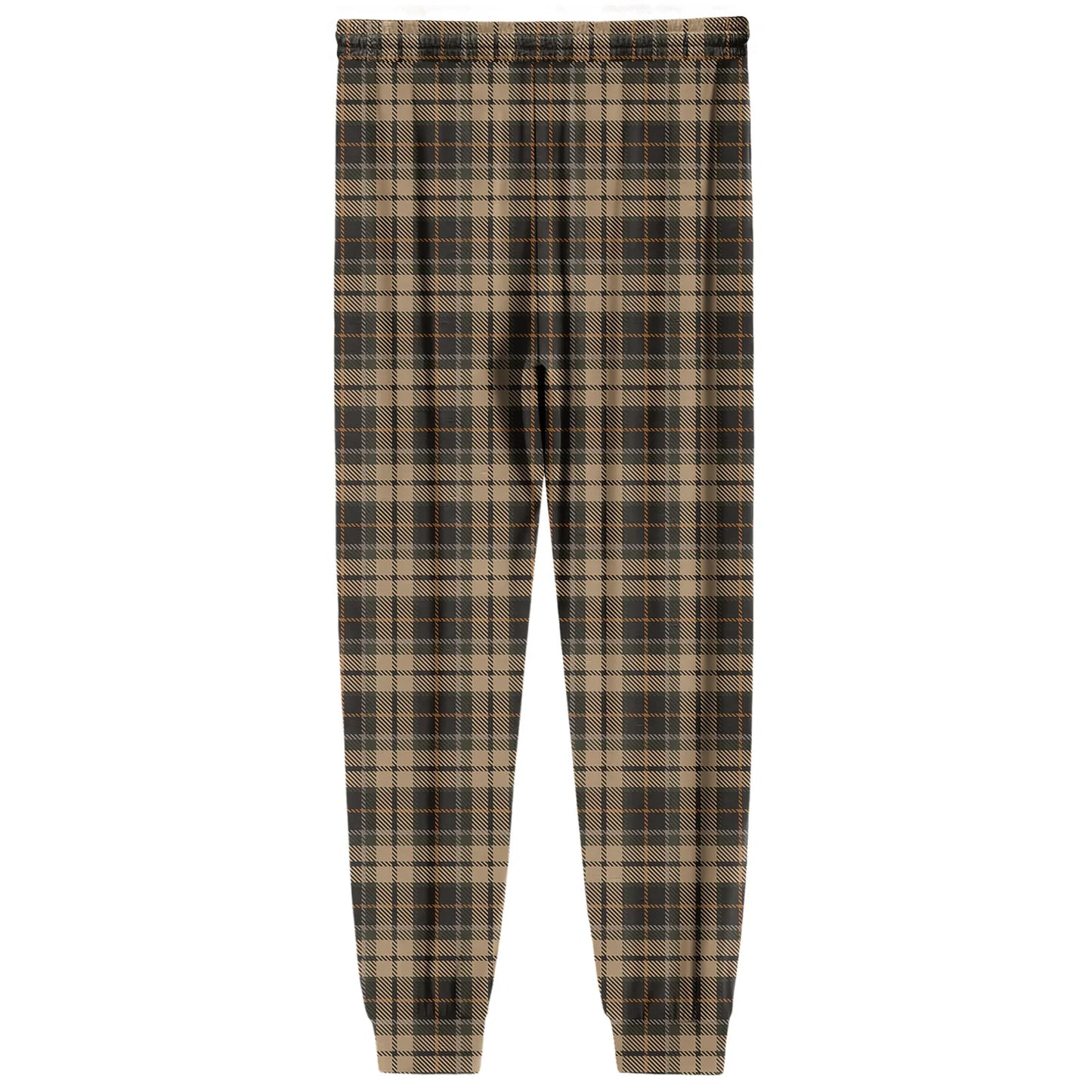 Men'S Plaid Casual Pants Checkered Pattern Cuffed Design Comfortable Fabric Suitable Daily Wear All Seasons Trendy Pajama Pants