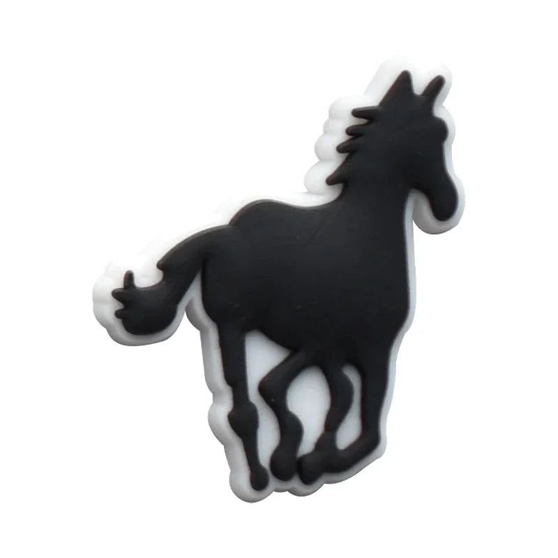 Horse Racing Shoe Charms for Crocs Sandals Women Clogs Pins Shoe Decorations Accessory Men Badges Girls Kids Shoes Accessories