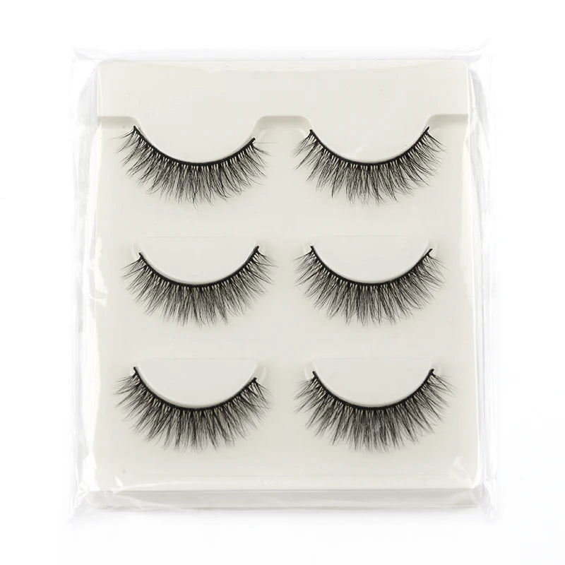 YSDO 3/7/10 Pair Half Eye Lashes Soft Natural Fake Lashes Look Short Wispy Clear Band Fox Eye Lash Faux 3d Mink Eyelashes Makeup