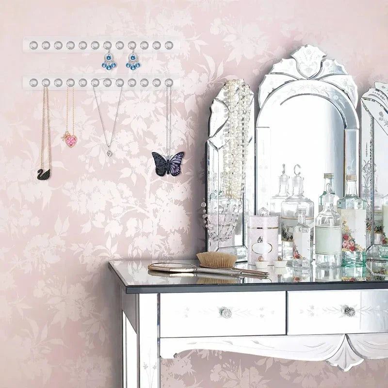 Necklace Hangers Acrylic Necklaces Holder Wall Mounted Jewelry Organizer Hanging Necklace Holder For Necklaces Bracelets Chains