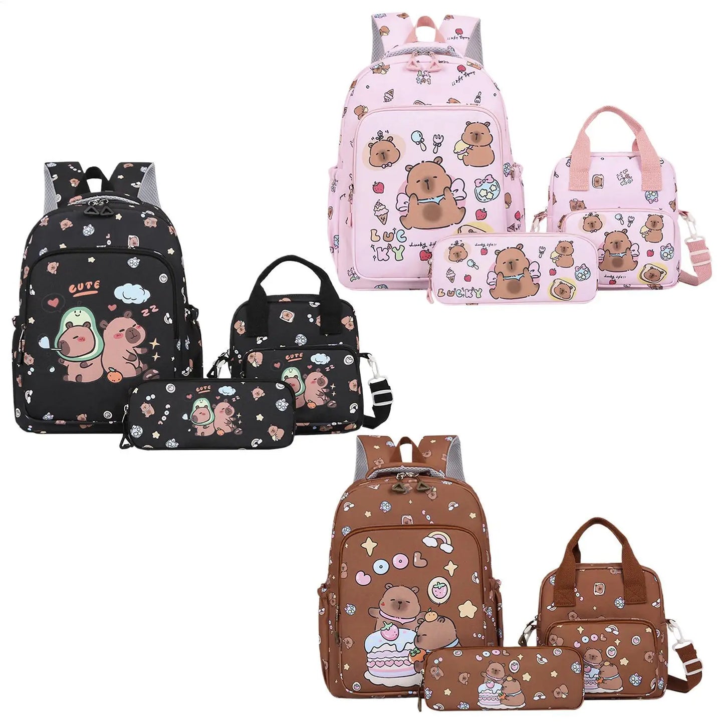 Cartoon Animal School Bags Primary Schoolbag  School Backpack Set Kids Daily Travel Backpack For Kids Children Students School
