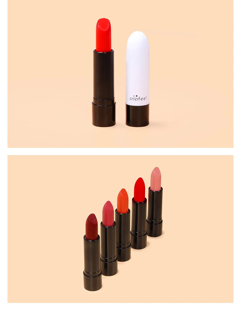 High Quality Popfeel Waterproof Lasting Matte Luxury Velvet Lipstick Make up Smudge-Free Pigmented Lipsticks Lip Gloss Cosmetics