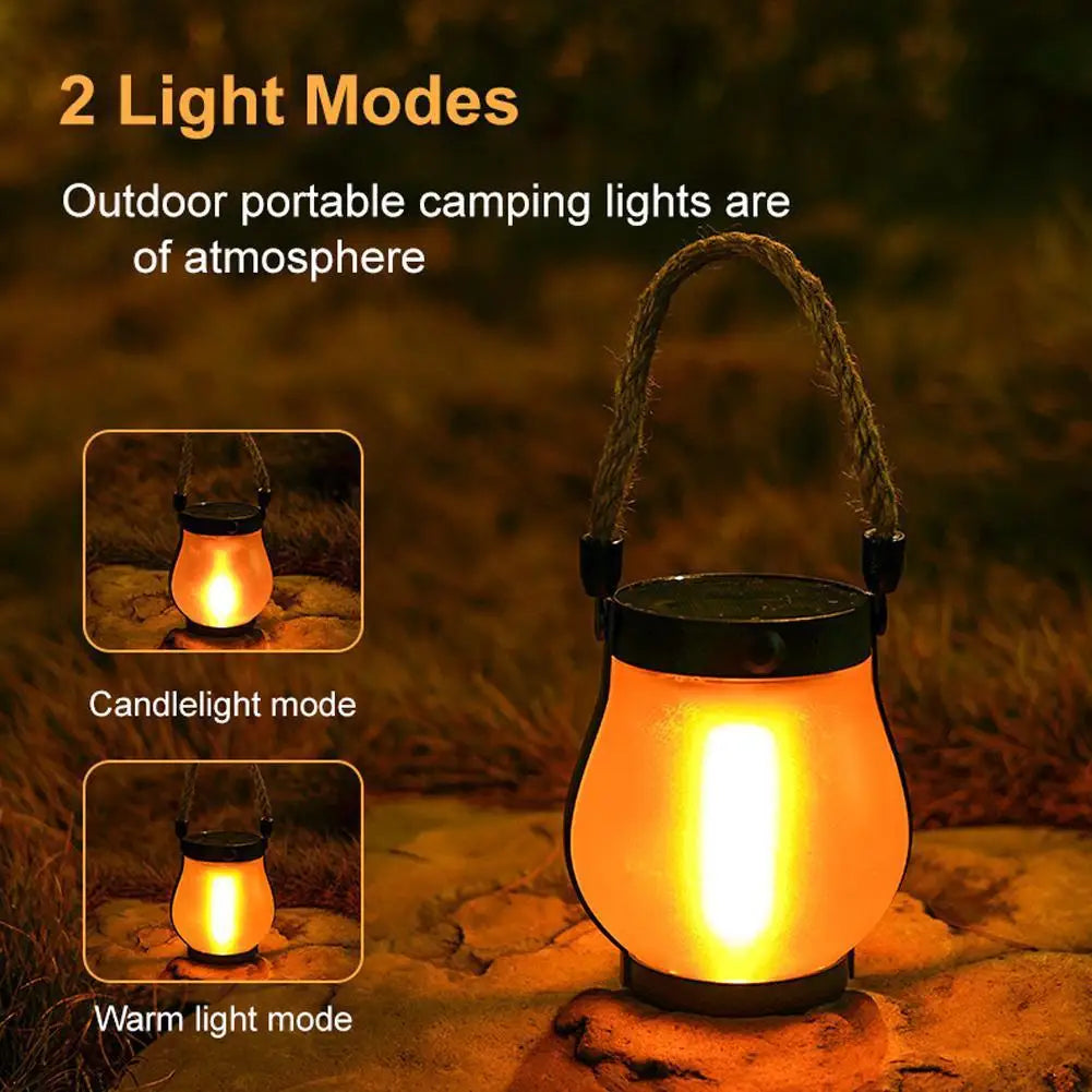 Solar Lanterns Outdoor Waterproof With Realistic Flickering Flame, Dual Charging (USB/Solar) For Yard Patio Garden Porch Decor