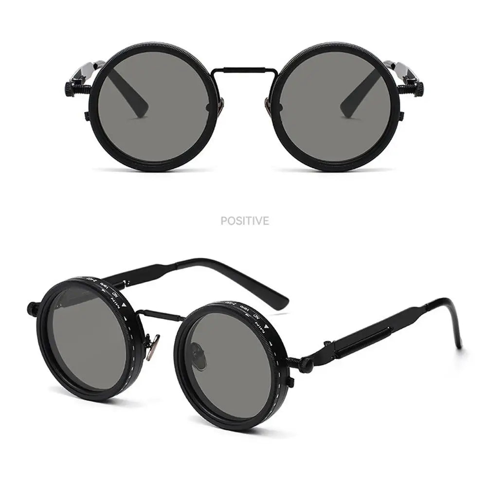 Polarized Round Sunglasses Men ND9 Adjustable Dimming Sun Glasses Women Retro Punk Fishing Eyeglasses Outdoor Shades UV400