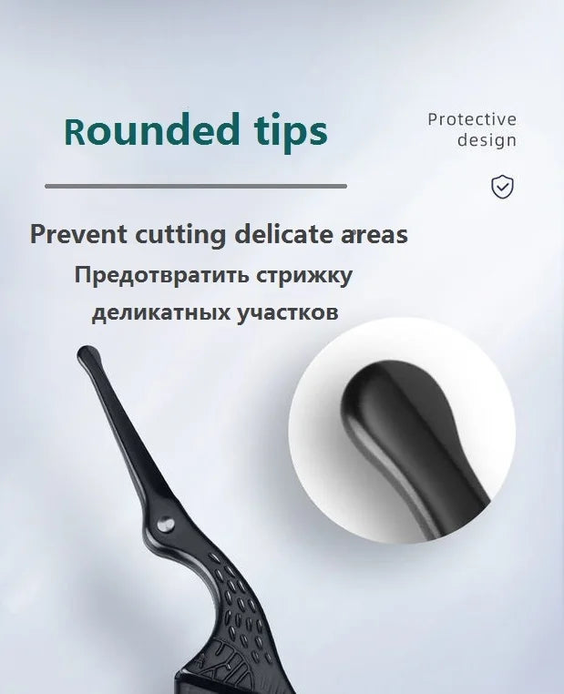 Hair Scissors Professional Beauty Scissors Facial Stainless Steel Mustache Nose Hair Beard Eyebrows Eyelashes Trimming Clippers