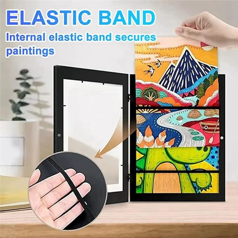 -September 2 Pack Kids Art Frames Kids Artwork Frames Changeable A4 Picture Frames Front-Opening, Frames