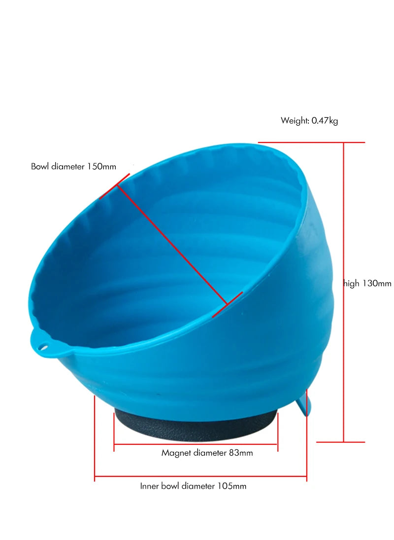 Magnetic Nut Cup, Magnetic Bowls for Holding Nuts and Bolts, 15cm Cup Diameter Magnetic Parts Tray for Metal Work