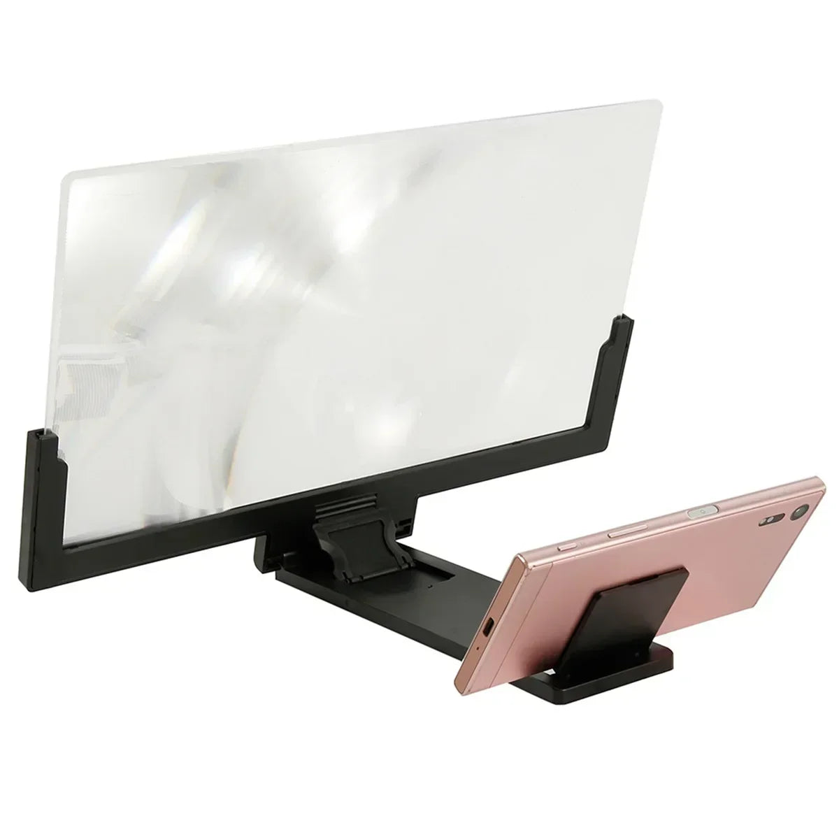 12-14" Screen Magnifier for Cell Phone Stand Magnifying Projector Screen Enlarger Expander for Movies, Videos, and Gaming