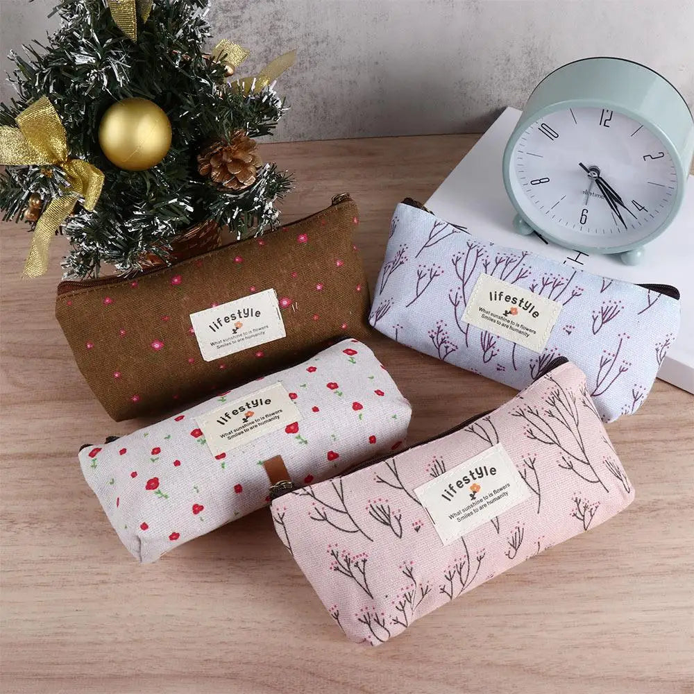 School Supplies Kawaii Makeup Bag Student for Girl Fabric Pen Bags Pencil Bag Pencil Case Zipper Pouch