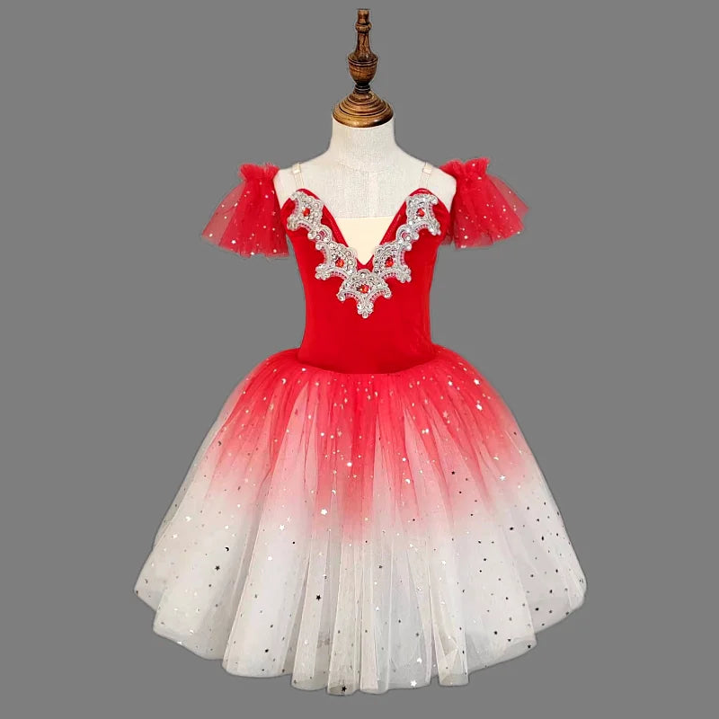 Children's ballet dress, girls' dance dress, ballet dancer costume, campus dance dress, stage performance group costume