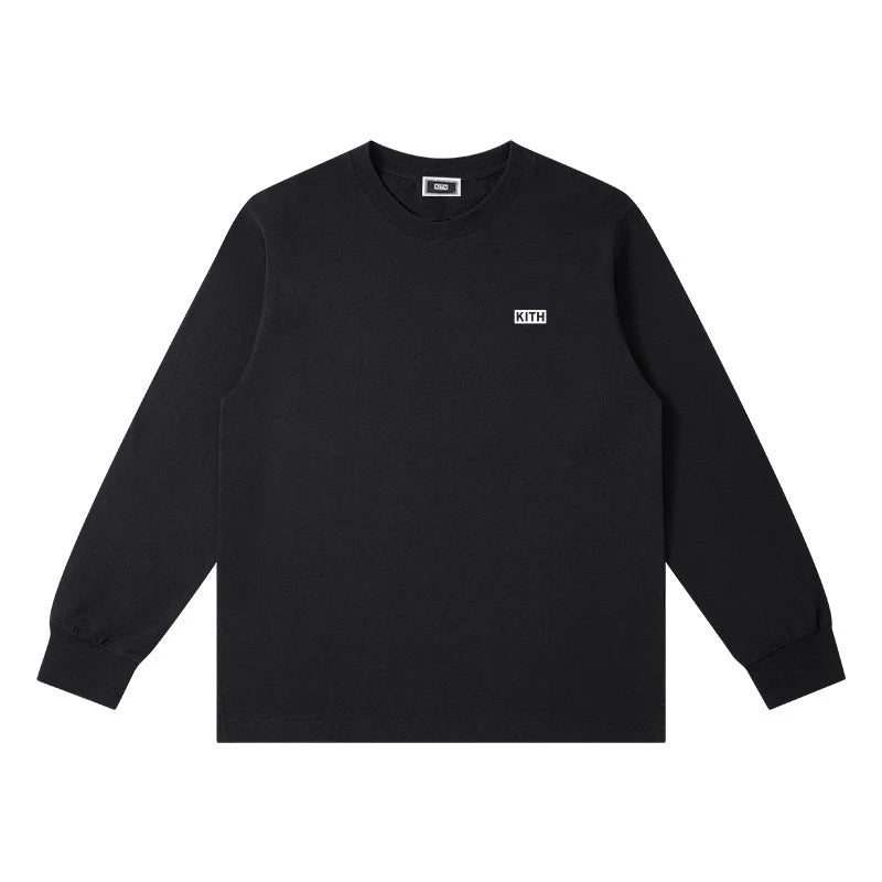 Embroidery Cotton 100% Long-sleeved Men's T Shirt 2025 New Round-collar Solid-color women T-shirt for Male Tshirt Man Tops Tees