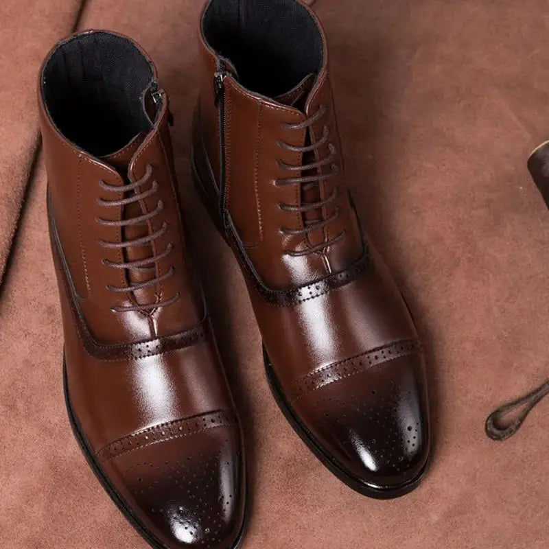 Chelsea Boots for Men Business Office Formal Dress Shoes Men Casual High-top Ankle Boots Men Platform Boots