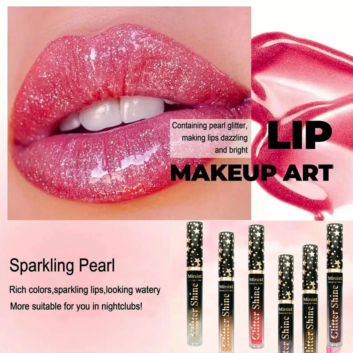 6pc Moisturizing Pearl Lip Glaze Set Watery Hydration Lip Gloss Transfer Resistant Long Lasting Vivid Color Liquid Lipstick