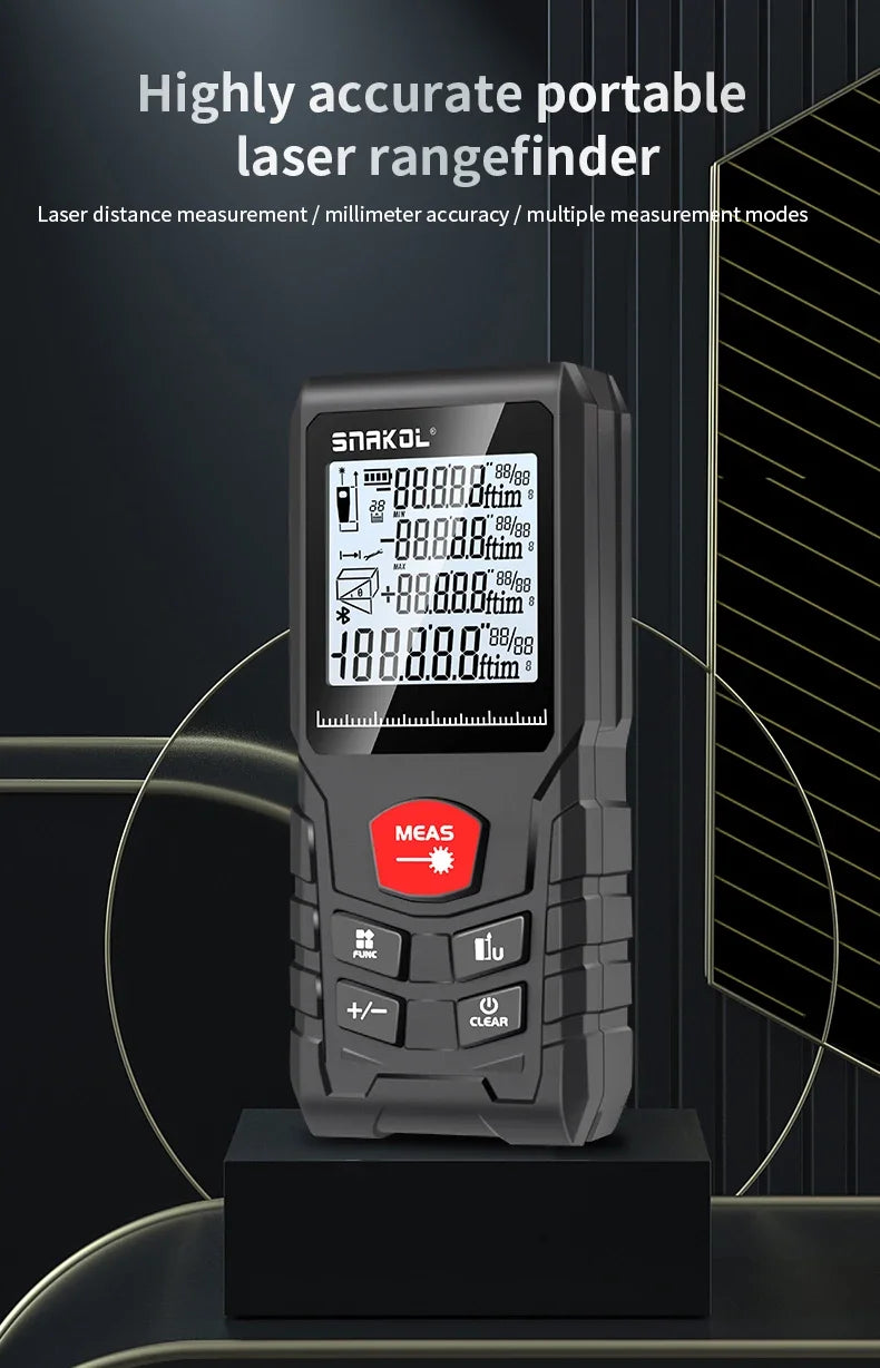 Snakol Digital Laser Distance Meter Rangefinder 50m/70m/100m/120m - Trena Roulette Ruler Tape for Measurement