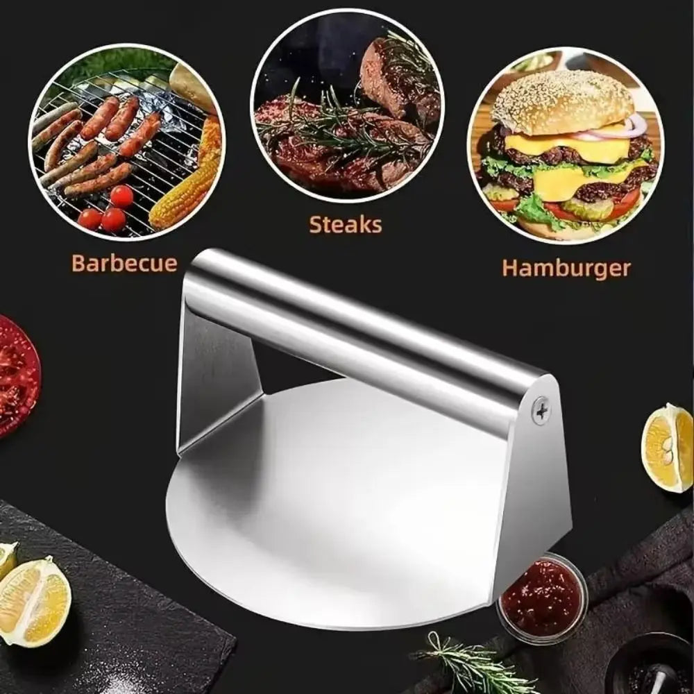 Circular Square Hamburger Meat Press Stainless Steel Squeezer Beef Grill Press Mould Square with Handle Press Patty Maker Mold