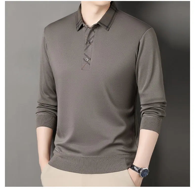 Winter Pullovers Men Knit Polo Shirts Fashion Fleece Lined Polo Sweaters Jumper Thick Knitting Polo Shirts