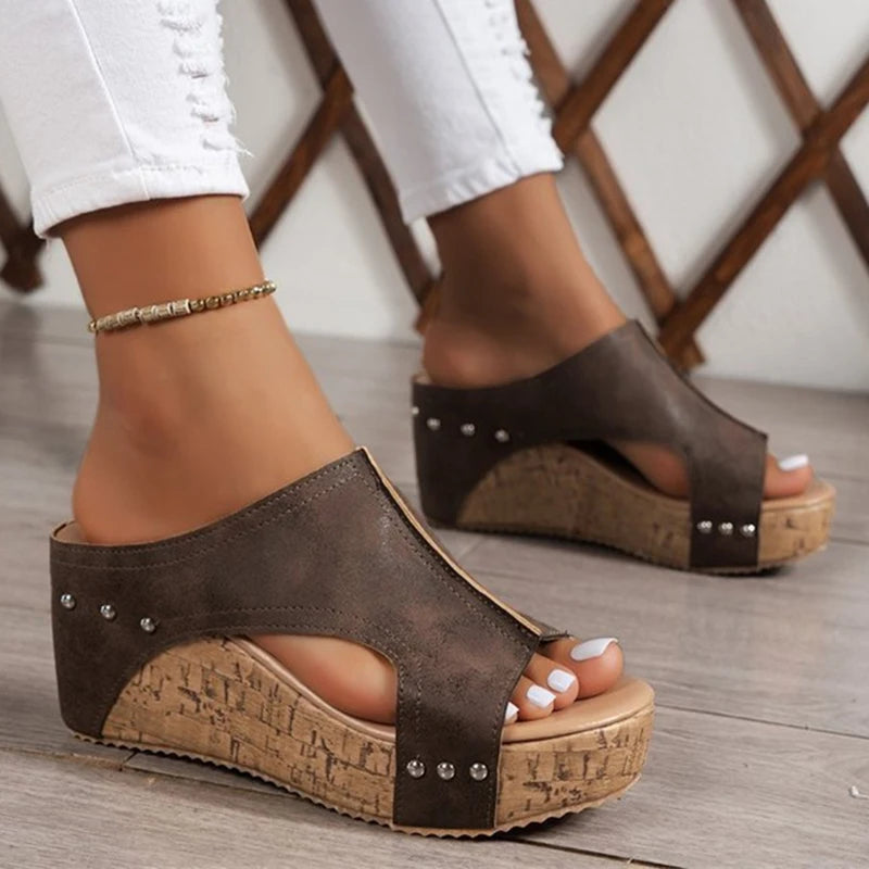 Fashion Woman Sandals Shoes Wedge Ladies Shoes Breathable Slip On Women's Sandals Comfortable Sandalias Mujer Footwear Female
