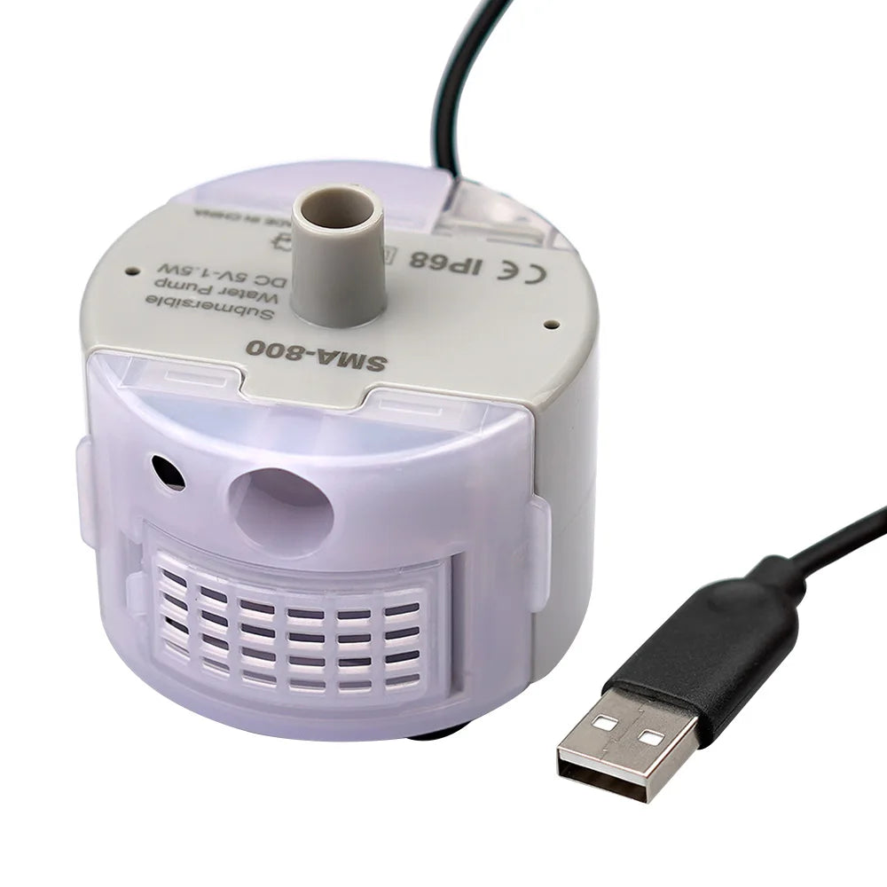 DC5V/1A USB Water Pump DIY Water Dispenser Fountain Filter LED Replacement Pump Stainless Steel Water Fountain Pump Filter