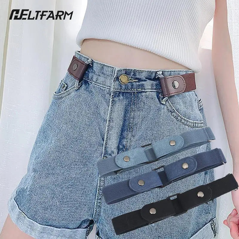 Buckle-Free Waist Belt For Jeans Pants,No Buckle Stretch Elastic Waist Belt For Women/Men,No Hassle Belt