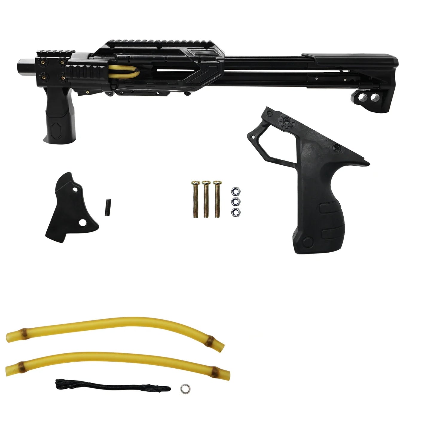 Black Long Hunting Shooting Large Slingshot Outdoor Professional Shooting Equipment Long Rubber Band Slingshot