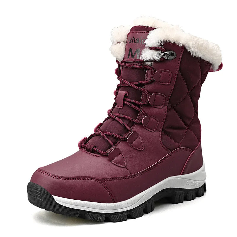 Snow Boots for Women Comfortable Keep Warm Boots Waterproof Platform Shoes Casual Plush Flat Shoes Fashion Winter Women Sneakers