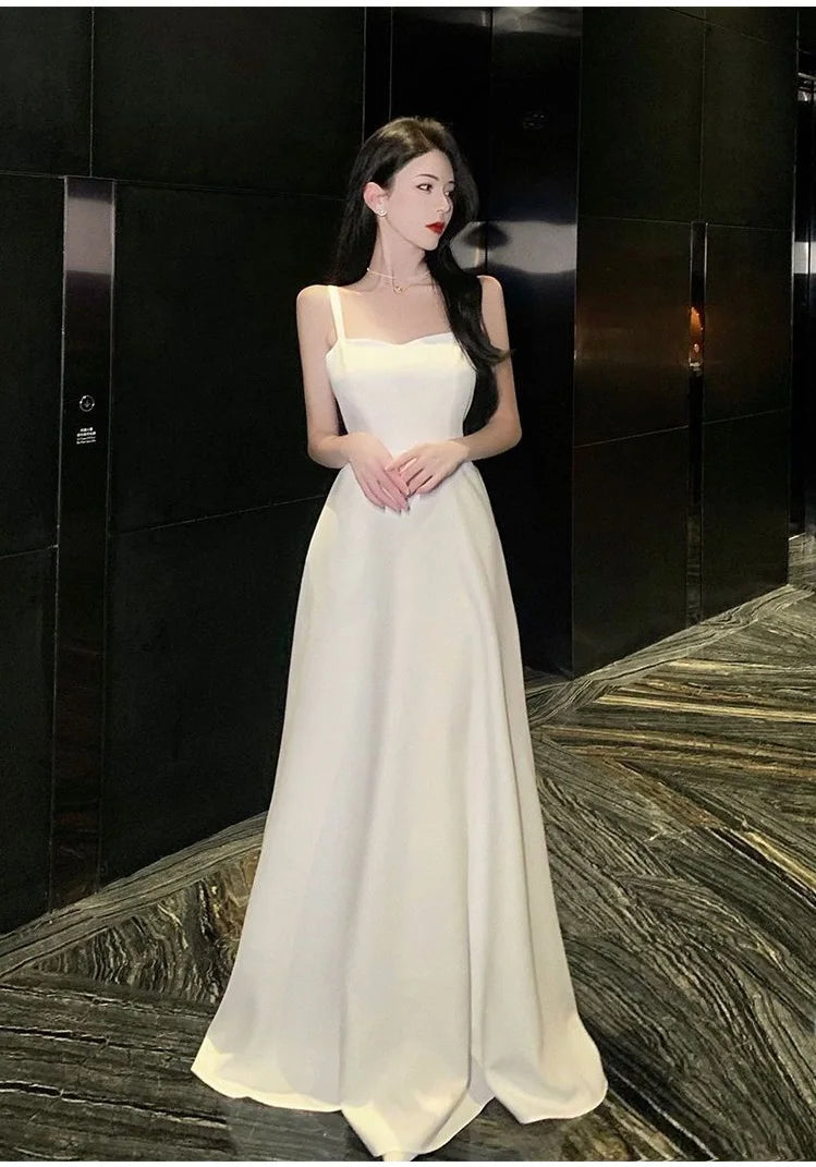 Chic Evening Dresses Dress Women's Elegant Banquet High-End Travel Vacation Photo Dress New Summer Long Sling Dress