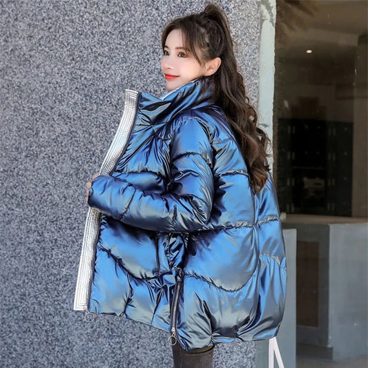 2026 New Winter Jacket Women Parkas Glossy Warm Thicken Coat Female Cotton Padded Parka Waterproof Outwear Loose Snow Jacket