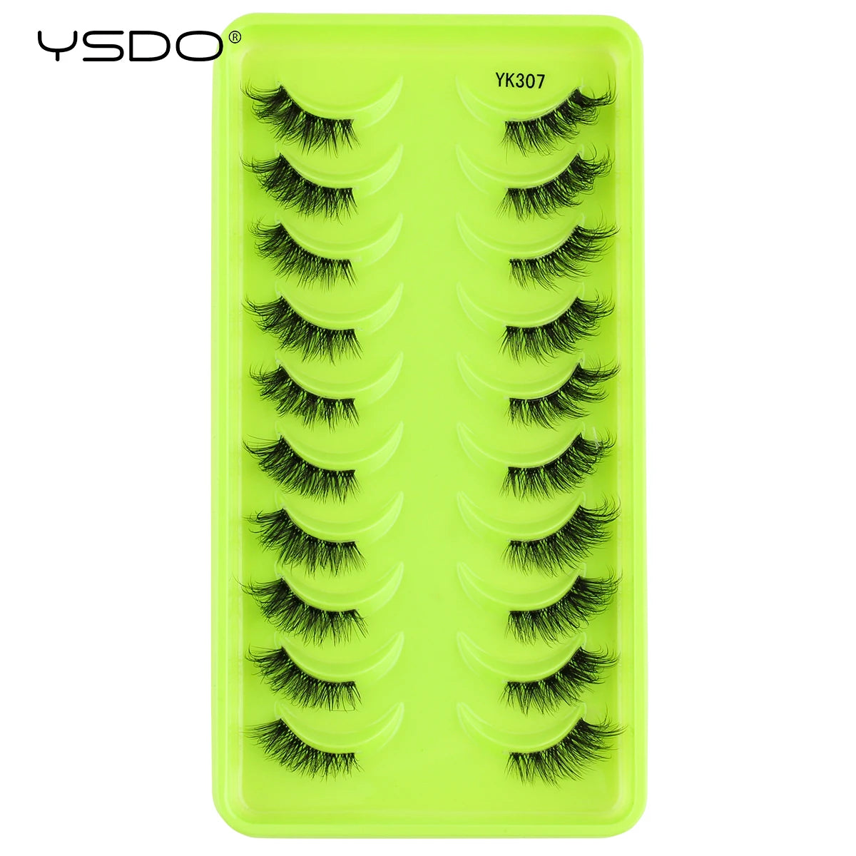 YSDO 3/7/10 Pair Half Eye Lashes Soft Natural Fake Lashes Look Short Wispy Clear Band Fox Eye Lash Faux 3d Mink Eyelashes Makeup