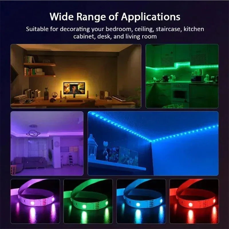 Led Strip Lights For Bedroom 5V 5050 Usb Rgb Tape 1-30M With 44key Remote Holiday Lighting Wall Led Room Decor Lamp Band Ribbon