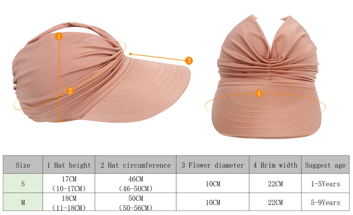 Summer Sun Hats Beach BabyGirls Boys Wide Brim UV Protection Baseball Cap for Kids Outdoor Quick Dry Breathable Empty Top Hat