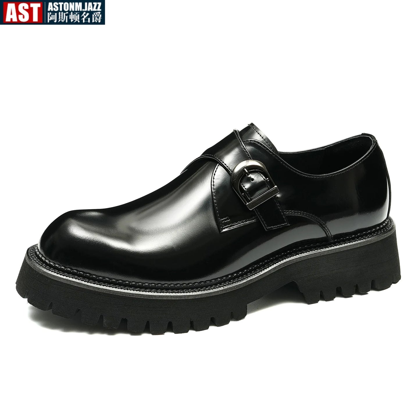 Italian Patent Leather Mens Dress Shoes Luxury Brand Handmade Fashion Platform Elegant Genuine Leather Wedding Oxfords Shoes Man