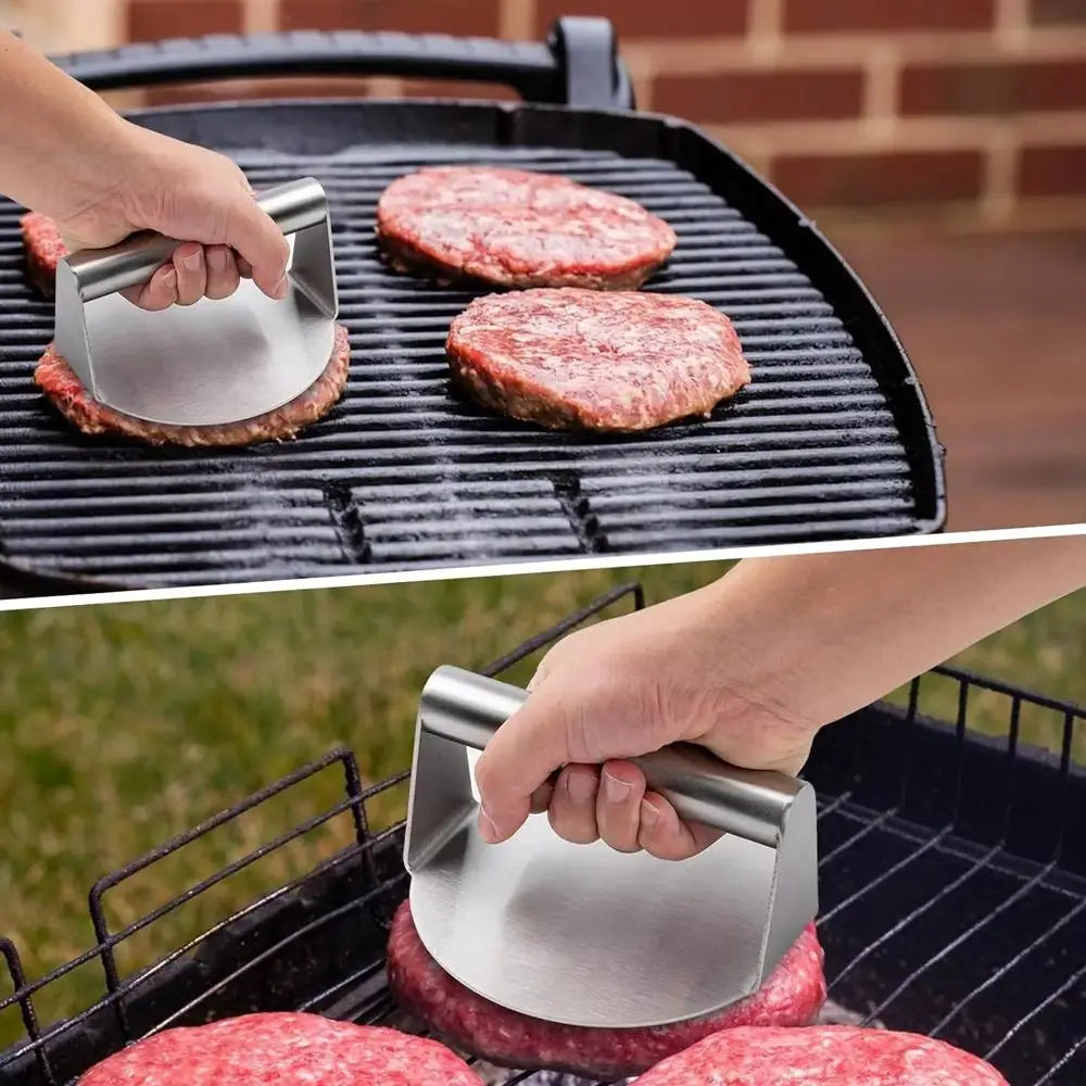 Hamburger Press Maker Stainless Steel Non-Stick Circular Square Burger Kitchen Tool Meat Press