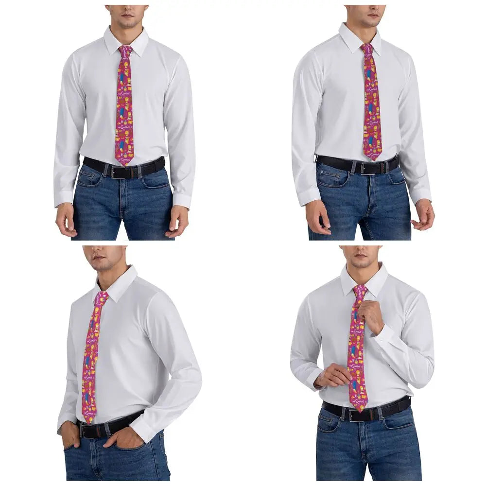 Personalized The S-Simpsones Homer Neck Ties Men Formal Silk Wedding Neckties