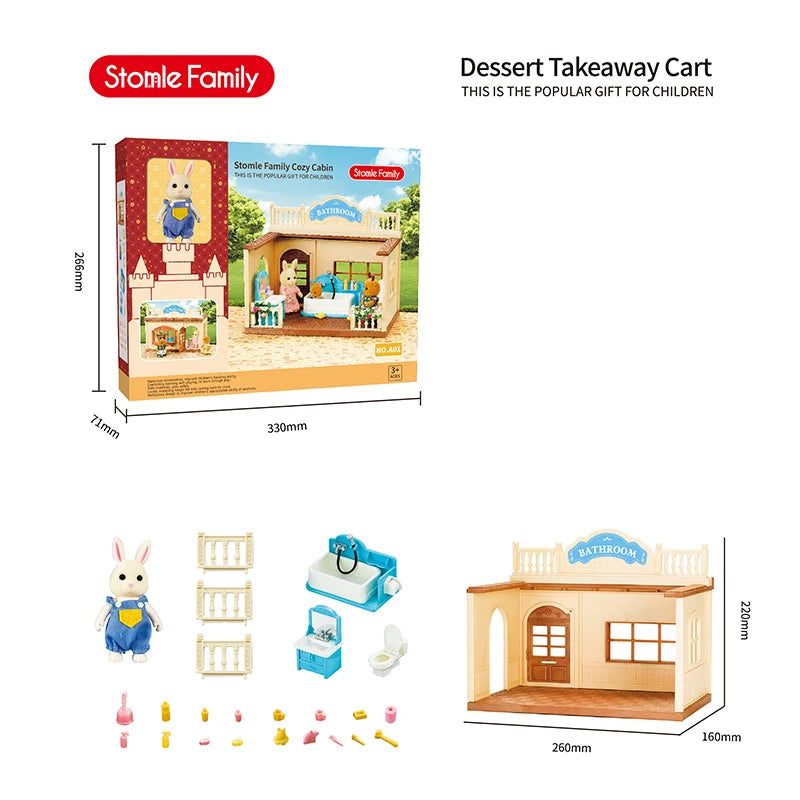 2026 New simulation furniture toys gift simulation room forest family small west house rabbit animal model home play toys